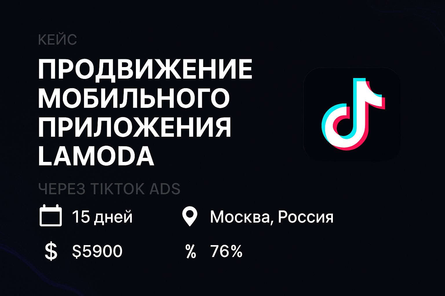Продвижение мобильного приложения Lamoda через TikTok Ads